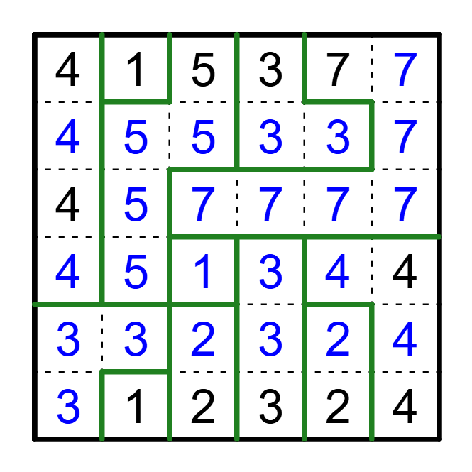 fillomino solution exemple