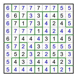 Puzzles - jouer ! fillomino 4 indice 2